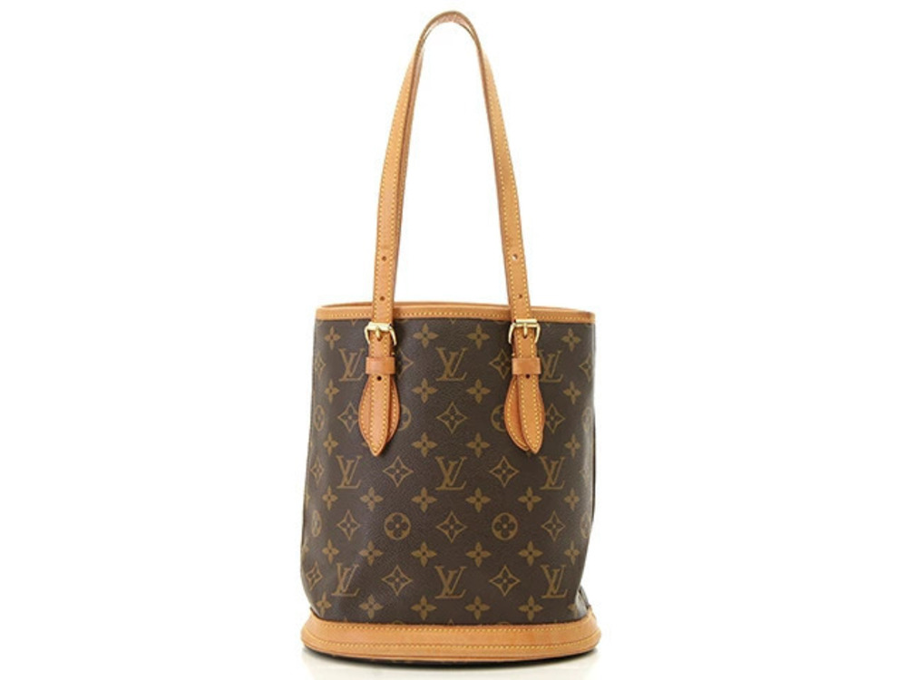 LOUIS VUITTON Bucket Monogram Leather Shoulder Brown